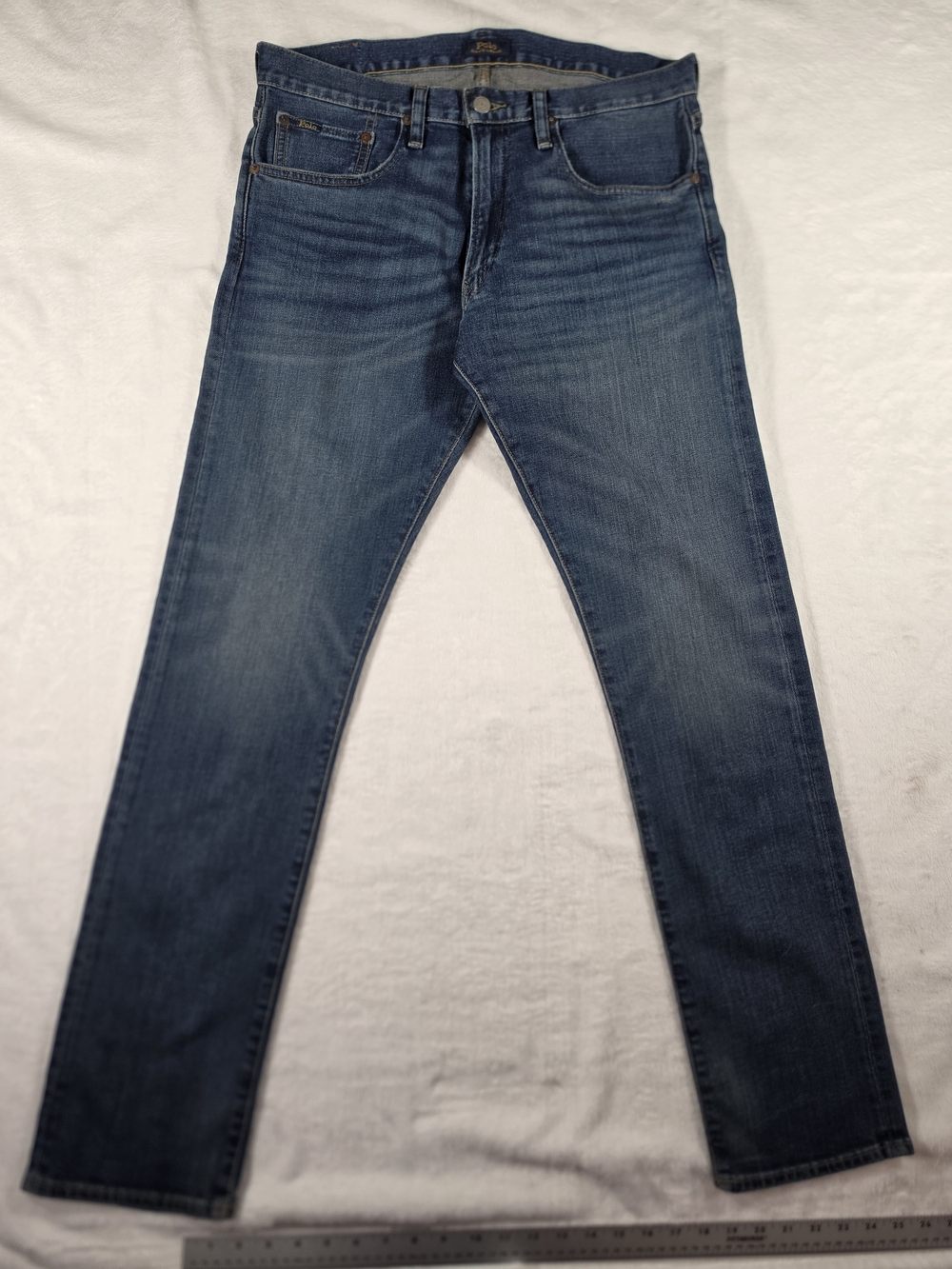 Polo Ralph Lauren The Varick Mens 32x34 Slim Straight Blue Jeans Denim